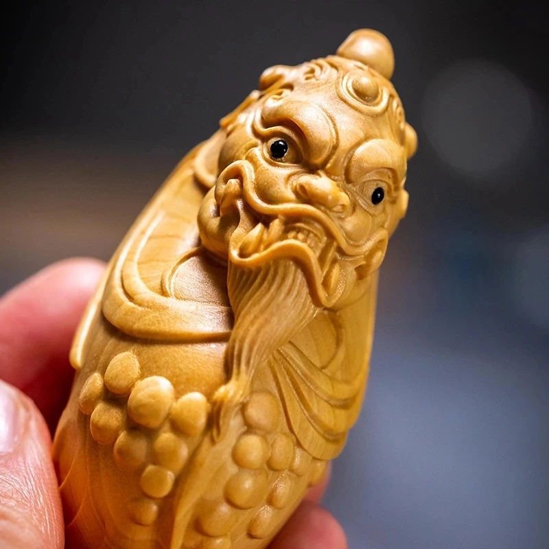 7cm Pixiu Boxwood Statue Chinese Feng Shui Pendant God Beast Sculpture Wooden Pet Home Decoration