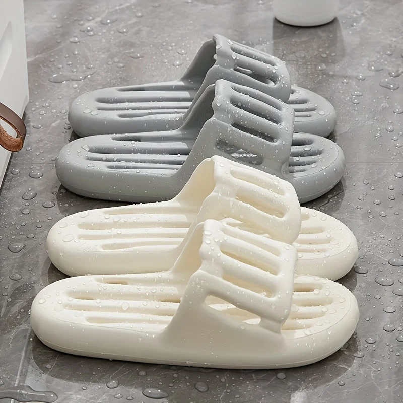 

Мужские и женские полые тапочки для ванной комнаты, лето 2022, новые парные стильные быстросохнущие нескользящие удобные домашние туфли из ПВХ