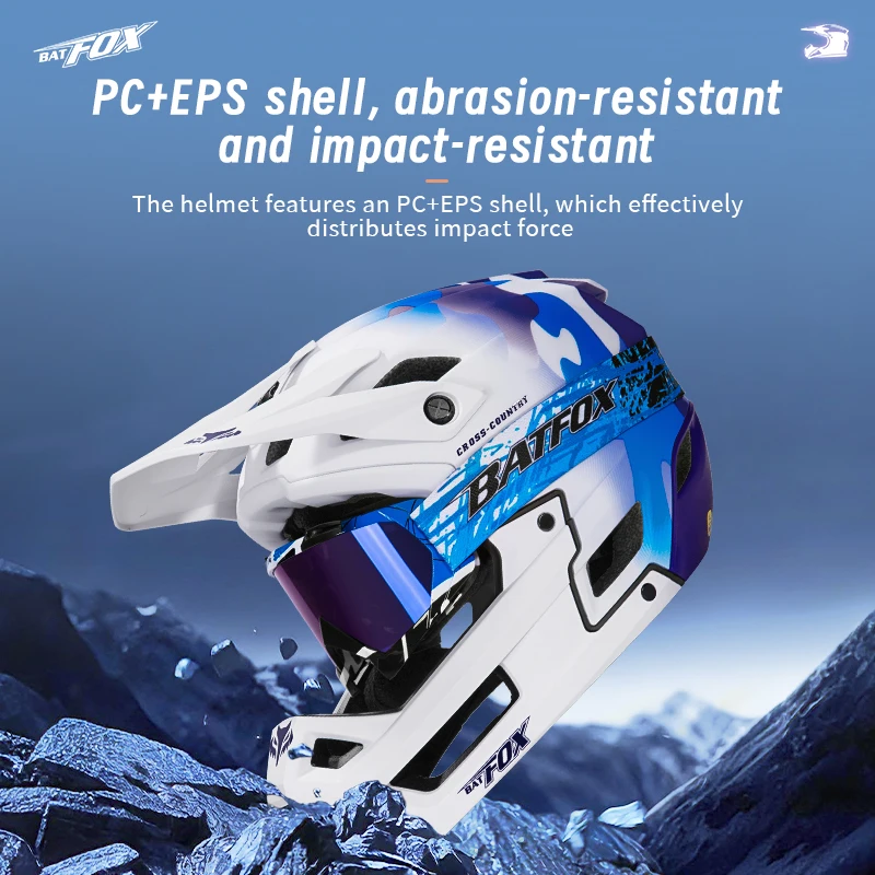 

BATFOX Полнолицевой шлем для горного велосипеда, скоростной спуск, внедорожный мотоцикл, велосипедный защитный шлем, оборудование 2025, новая модель шлемов