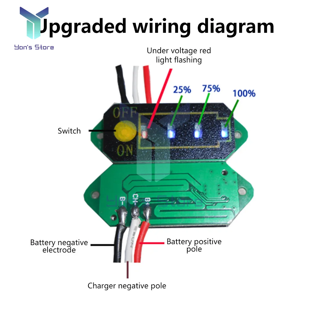 18650Lithium Battery Power Display Charging Indicator Flashing FOR 1S 2S 3S 4S 5S 6S 7S 13S 16S Three Wire Battery Level Display