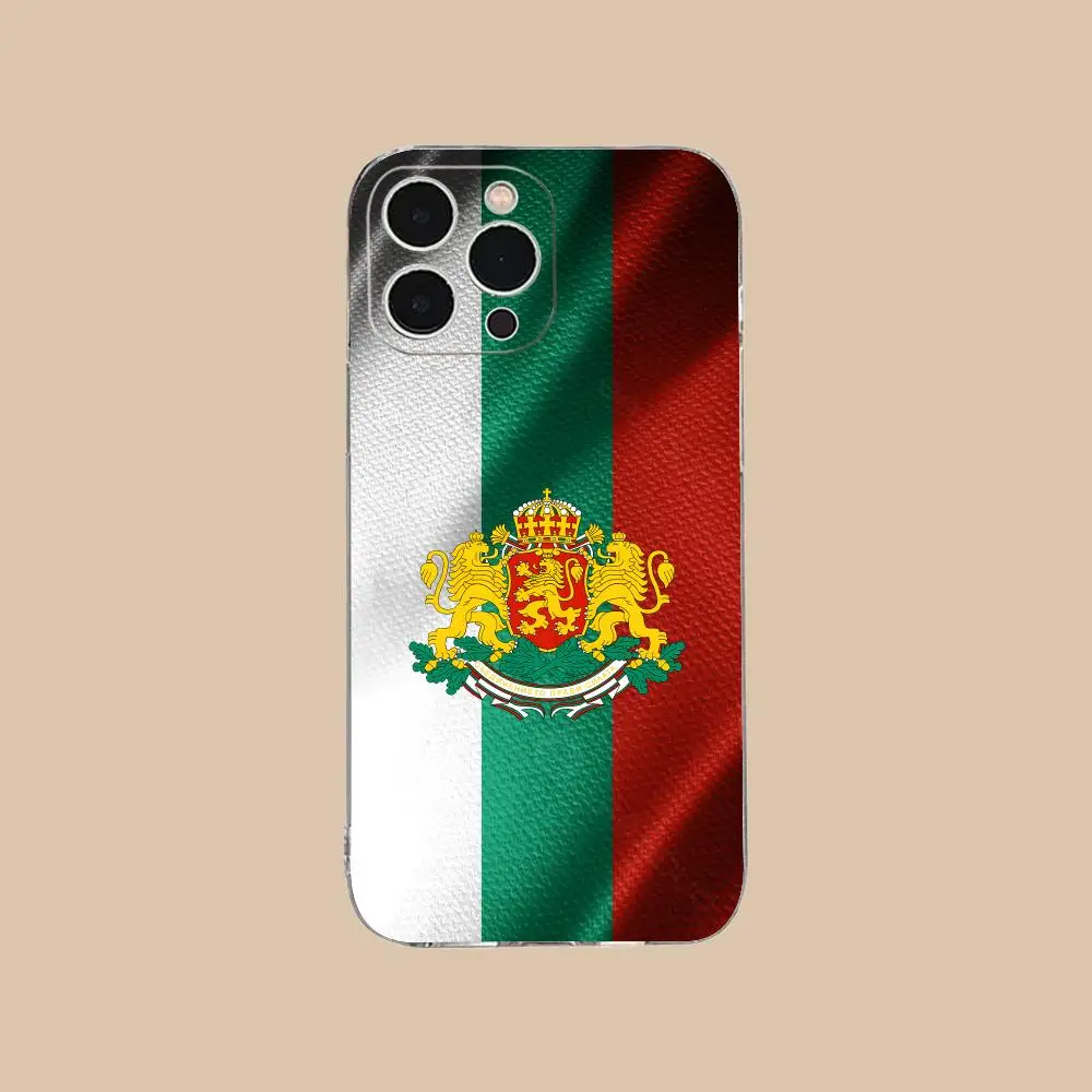 Funda de teléfono móvil con bandera de Bulgaria para iPhone 16 15 14 13 12 11 X XR XS 8 6 Pro Max Plus Mini cubierta de Color transparente cubierta de lujo