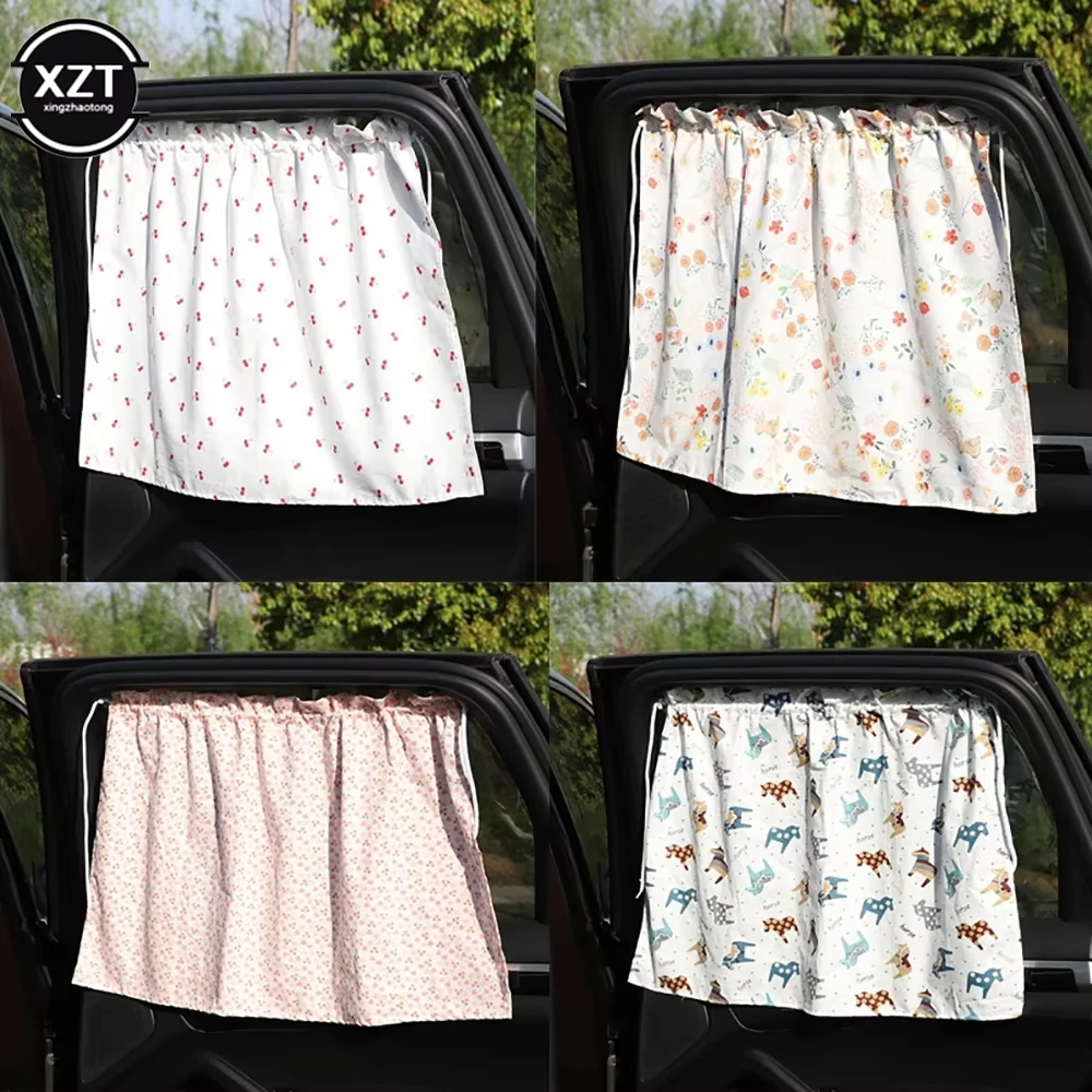 

Suction Cup Curtain In The Car Window Sunshade Cover Cartoon Universal Side Window Sunshade UV Protection For Kid Baby Children