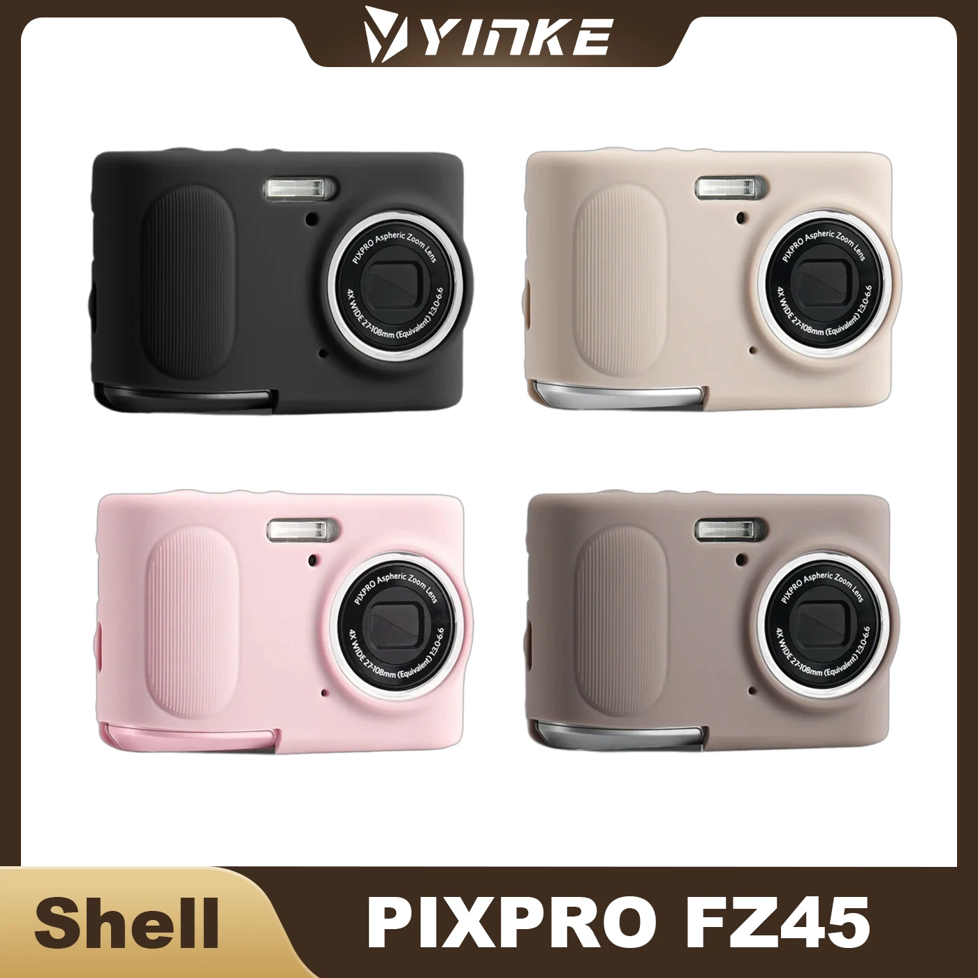 Yinke For Kodak PIXPRO FZ45 Camera Shell Liquid Silicone Protective Cover Soft Shockproof Skin Sleeve Anti-Scratch Dustproof