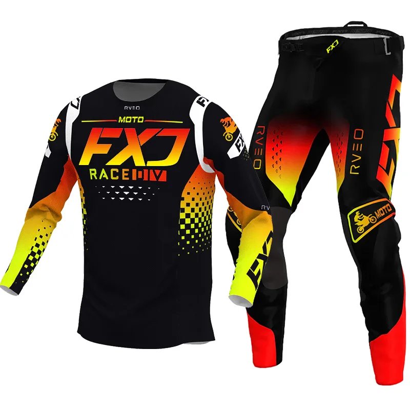 Motocross Jersey Pant Kits Mens Women Enduro MX MTB Racer Gear Set Off-road cross racing suit blue yellow black red green white