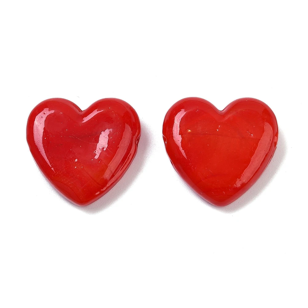 10 Stück handgefertigte mehrfarbige Herz-Glasperlen aus Lampwork-Glas, Valentinstagsgeschenk, 19–20 x 6,5–7 mm für die Herstellung von DIY-Schmuck – Detail 19