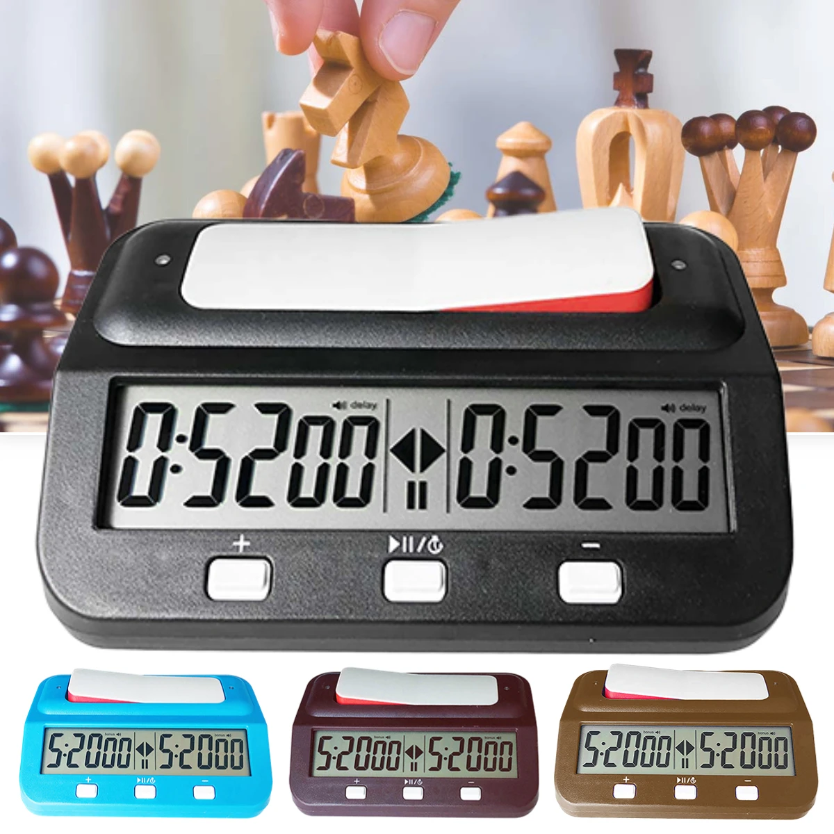 Advanced Chess Clock Professional Chess Digital Timer Count Up Down Alarm Watch Chessboard Competition Stopwatch Alarm Timer