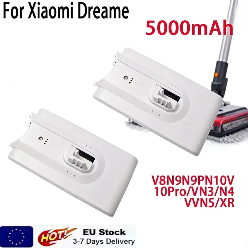 Batteria di ricambio (5000 mAh) – Compatibile con gli aspirapolvere Xiaomi Dreame V8, V9, V9P, V10, VVN3, VVN4, XR. Batteria agli ioni di litio.