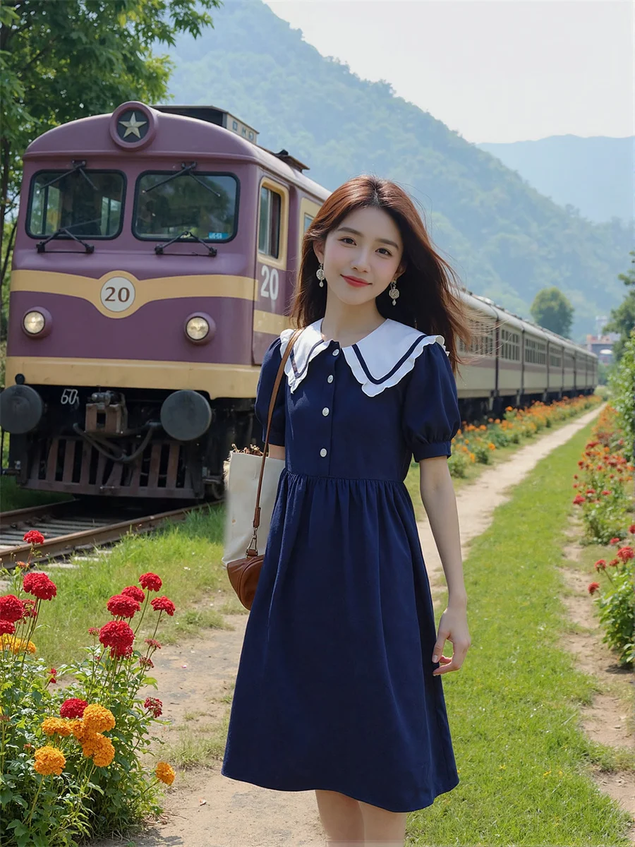 Sommerkleider für Damen 2025, lässig, Basics, täglich, plissiert, handgefaltet, gerüscht, Rüschen, Rüschen, gerafft, Smockstern, gestuft, gestapelt