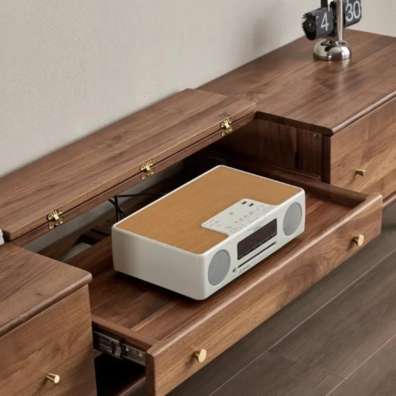 North American Black Walnut Laser Projector TV Cabinet White Oak Telescopic Cabinet Short Focus Projector Special Cabinet Storag