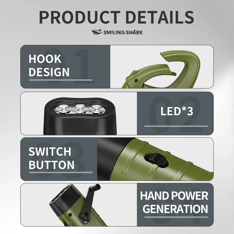 1/2/4 PCS LED Flashlight Solar Hand Crank Flash Light Super Bright Mini Keychainlight Easy to Carry for Outdoor Emergency Torch