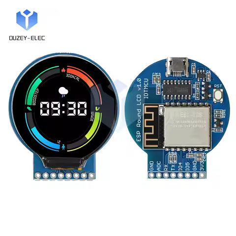 ESP8266 Development Board MCU Expansion Board 1.28-inch GC9A01 240x240 Resolution Circular LCD Display With Micro USB Interface