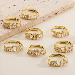 HECHENG,New Letter Open Finger Rings A-Z Initials Name Alphabet Female Creative Ring Fashion Wedding Party Jewelry Gift