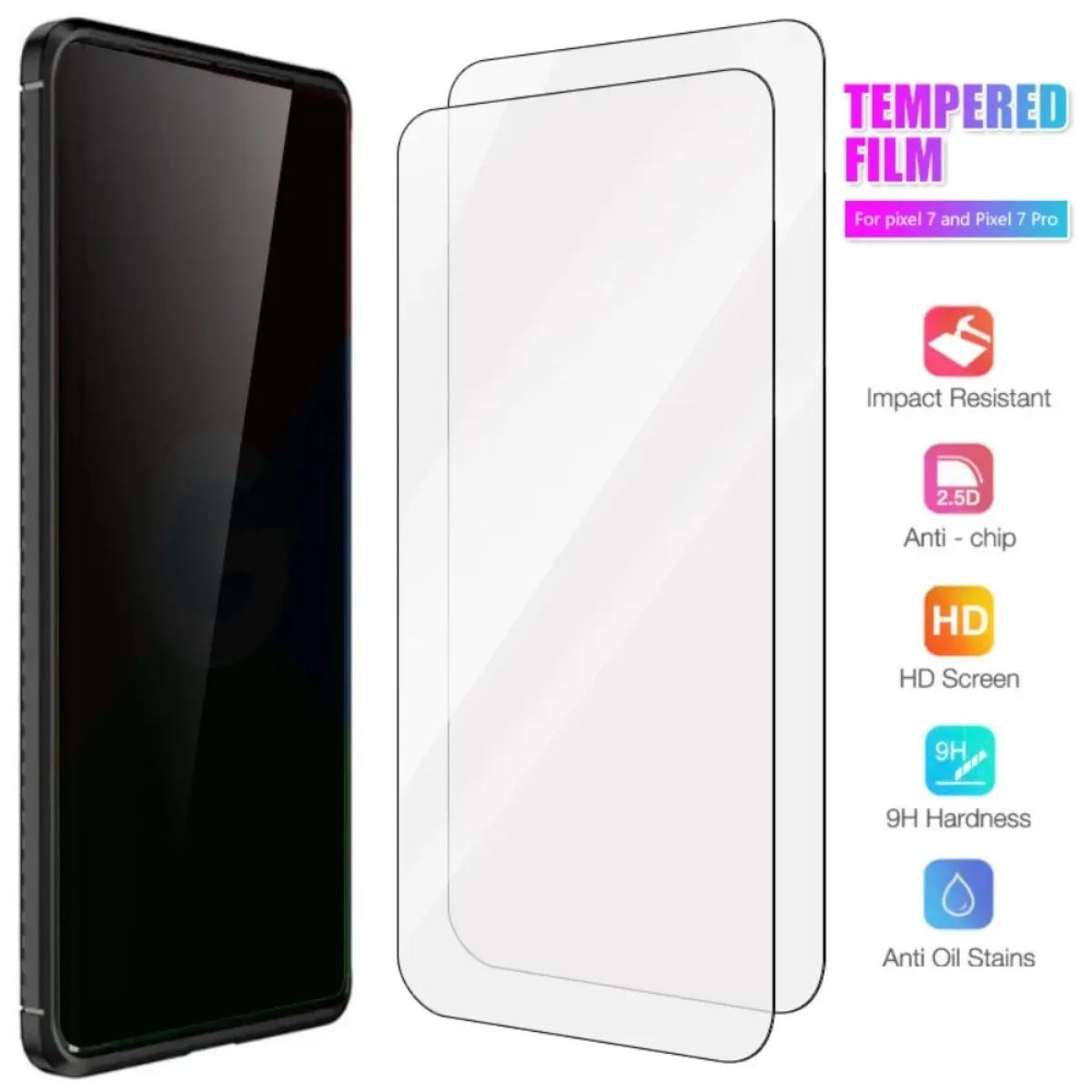 4Pcs HD Protectors for Google Pixel 8a 8 Pro 7 7 Pro 6A 4 4XL 3 3XL Tempered Glass Screen Protector Film 9H Clear Screen Guard