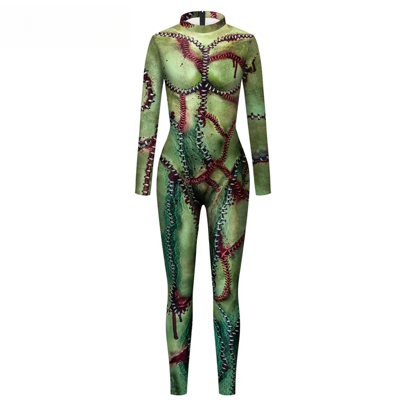 Hallowen Cosplay Horror Costume Mend 3D Printing Carnival Party Jumpsuits Fancy Dress Women Clothing Zentai Bodysuit Onesie