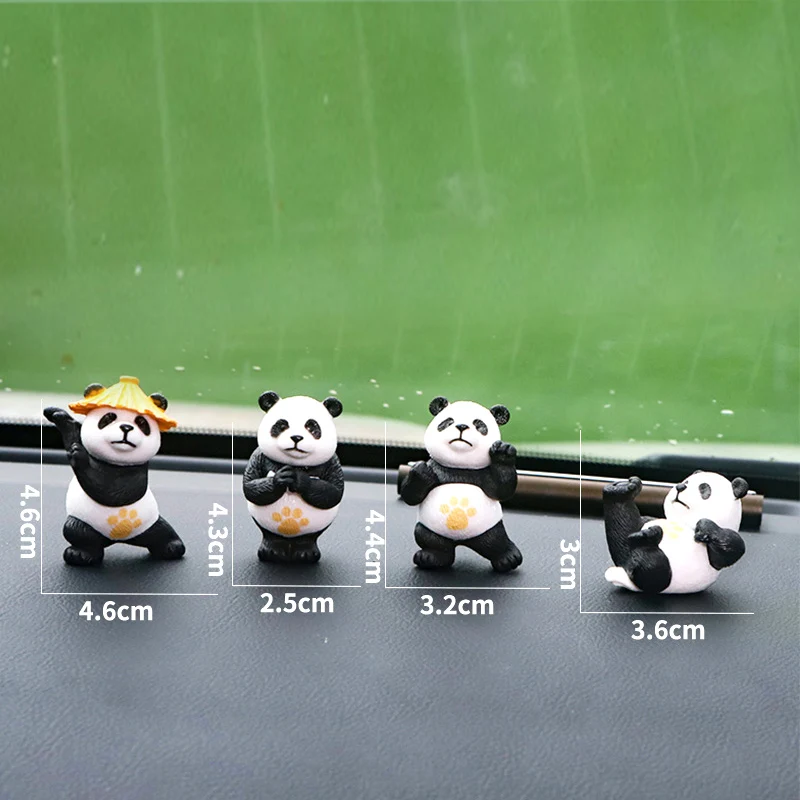 New Cute Panda Design Car Console Ornaments Microlandscape Office Desk Small Landscape Office Home Decoration Crafts Model view 3