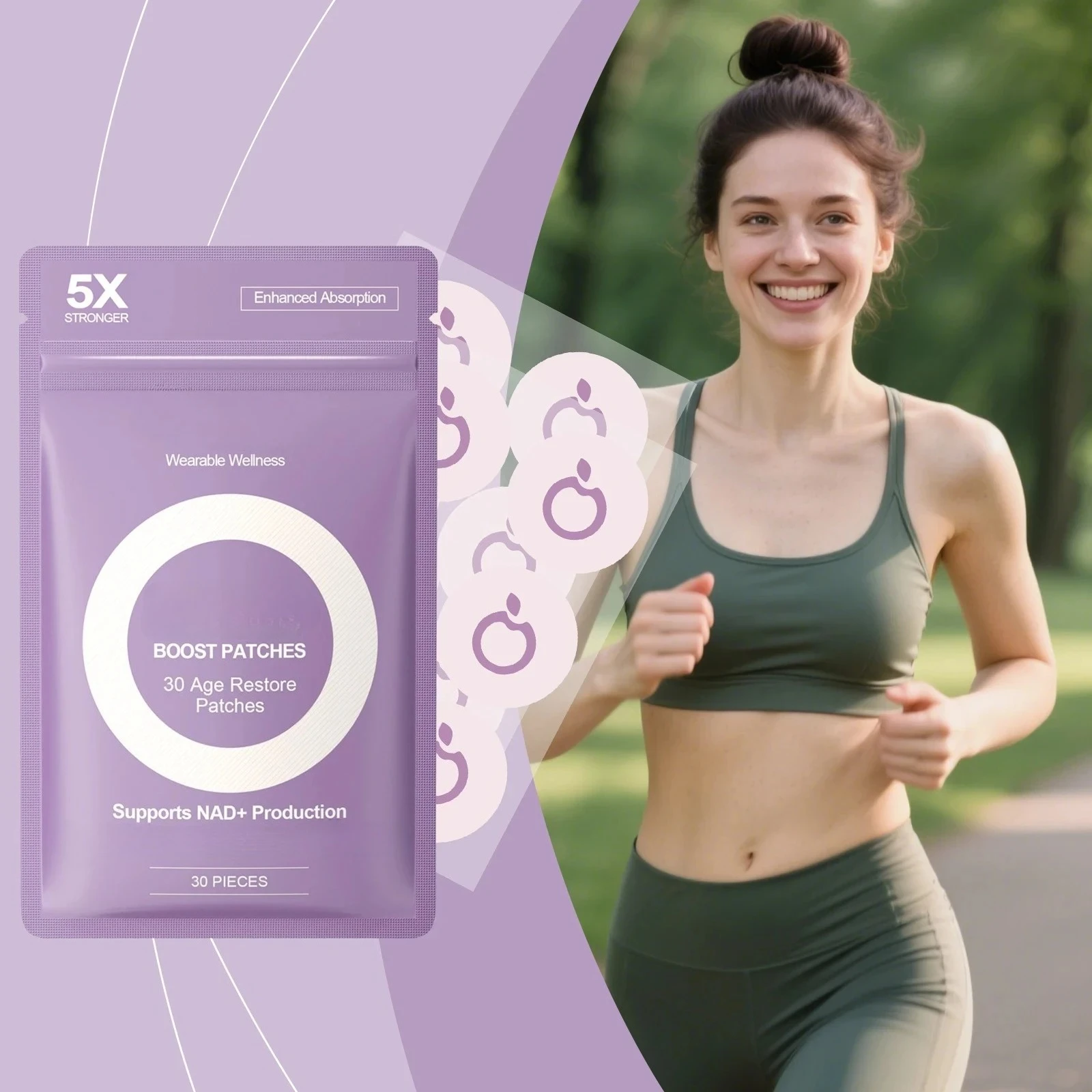 

Boosting Transdermal Patches For Anti Aging Enhance Energy Support Immune Cellular Health Body Wellness Patch