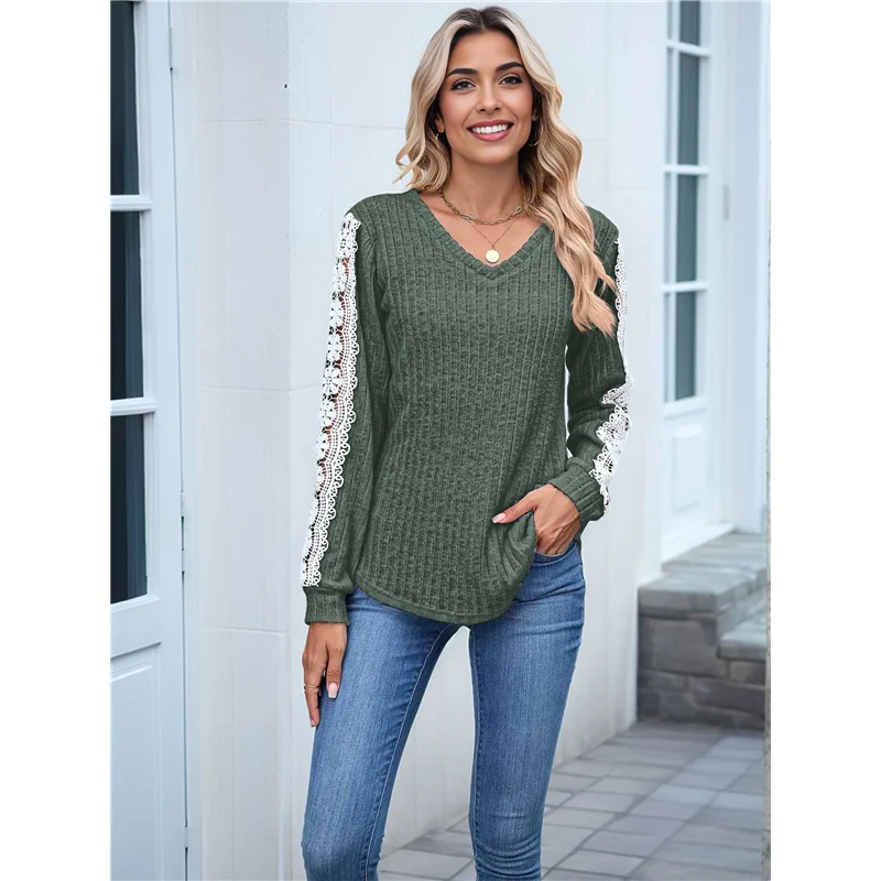 【SEE】Camisas femininas de manga comprida com decote em V, blusas casuais de negócios, roupas da moda outono 2025