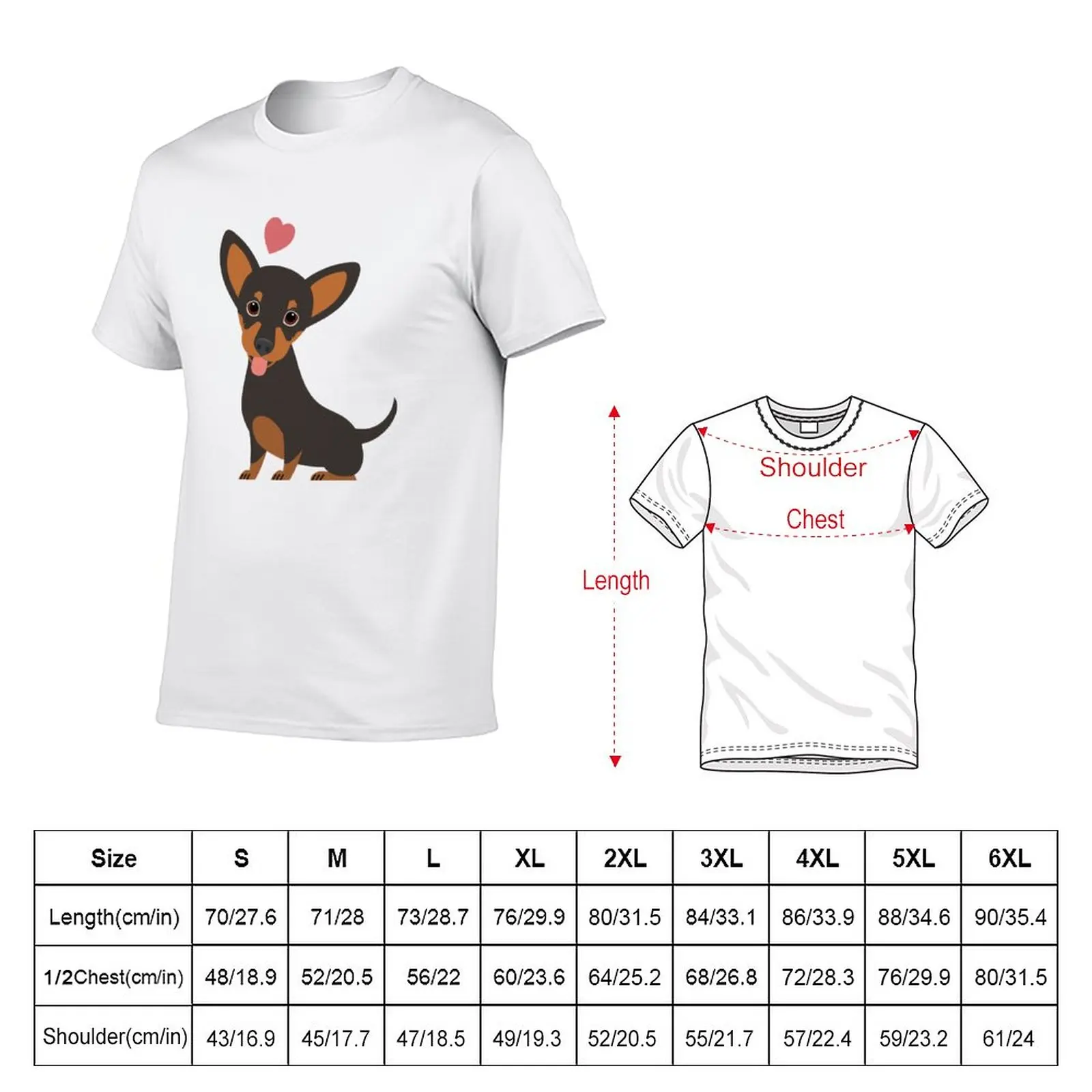 New LOVE Black and Tan Chiweenie dachshund chihuahua mix T-Shirt funny t shirt cute clothes heavy weight t shirts for men