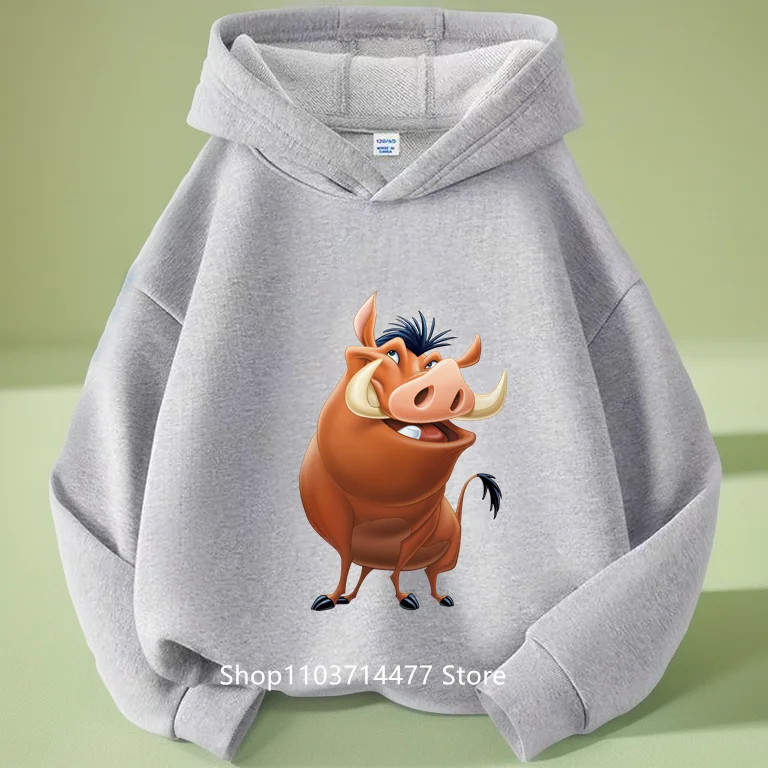 

2024 Lion King Cartoon Theme Solid Color Inclusive Strong Street Style Popular Spring and Autumn Children Long Sleeved Hoodie
