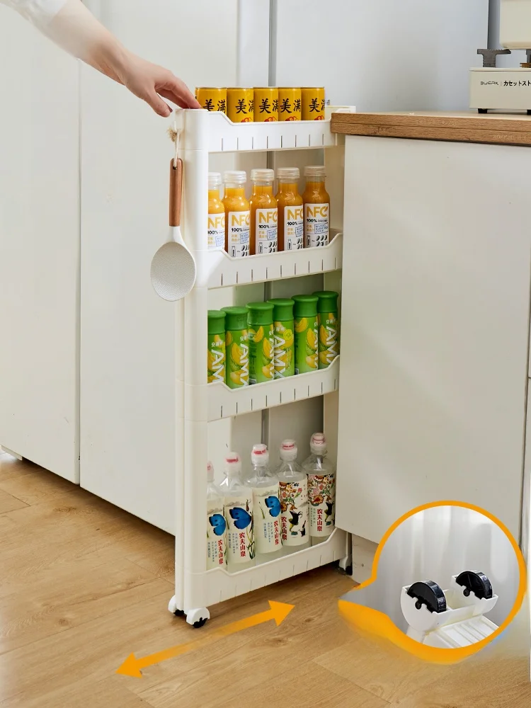 

Batoom Kitchen Storage Cabinet Narrow Space Frie Side Storage Ra Small 7/8/9cm0cm Plastic Organizer elf