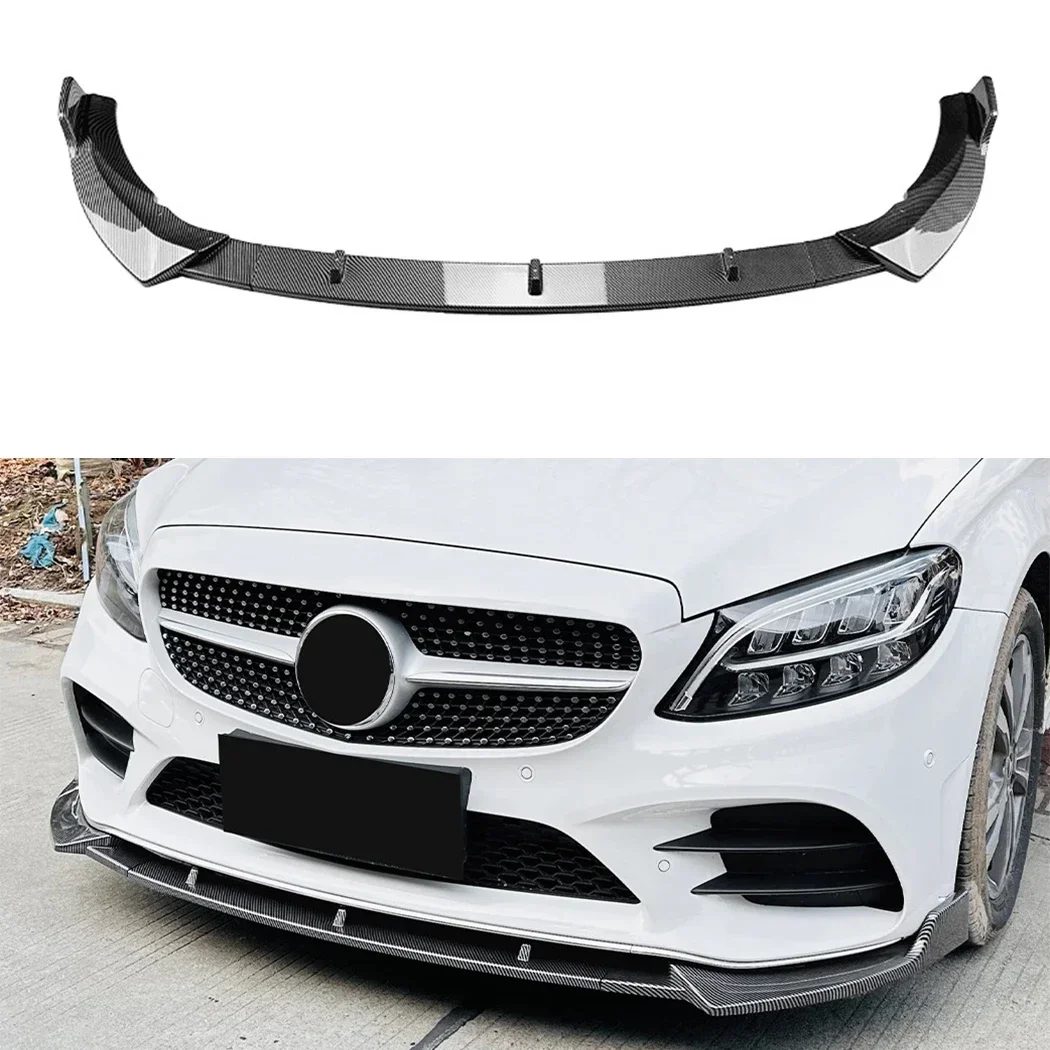 New! Front Bumper Lip Spoiler Splitter For Mercedes-Benz C-Class W205 C205 S205 AMG 2019 2020 2021 Tuning Body kits