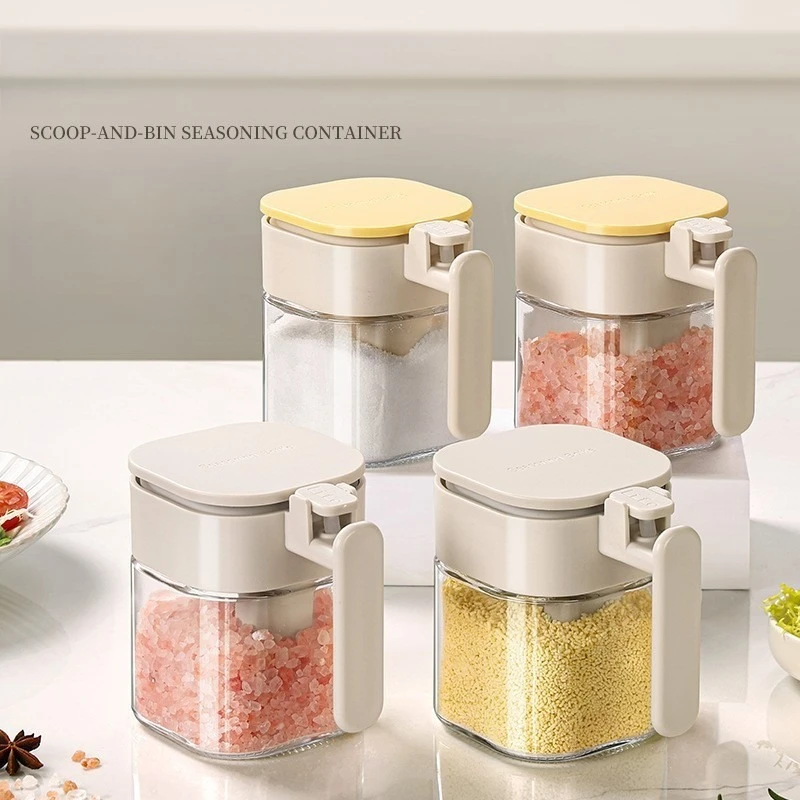 

Kitchen Spice Jars Set Glass Airtight Containers for Salt Pepper Seasonings Storage