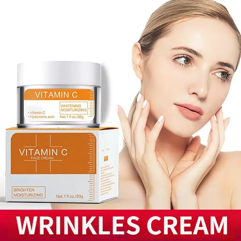 Vitamin C cream brightens skin tone, fades fine lines, shrinks pores, moisturizes lazy person's face cream