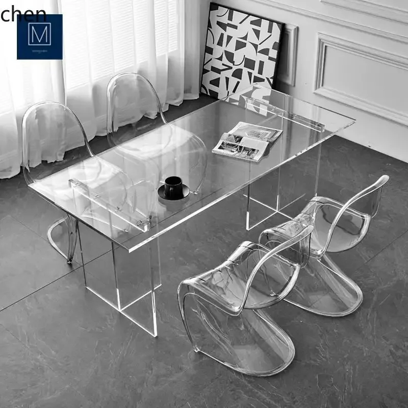 C6.15 acrylic transparent desk living room dining table modern writing study computer desk