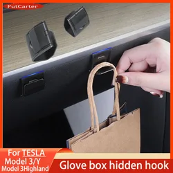 For Tesla Model Y 2022-2024 Model 3 Highland 2024 Glove box Car Hooks ABS Storage Holder Car Dedicated Accessories