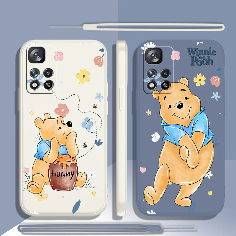 Winnie The Pooh Art For Xiaomi Redmi Note 13 12 11E 11T 10T 10S10 Pro Plus Turbo 5G 4G Liquid Rope Phone Case