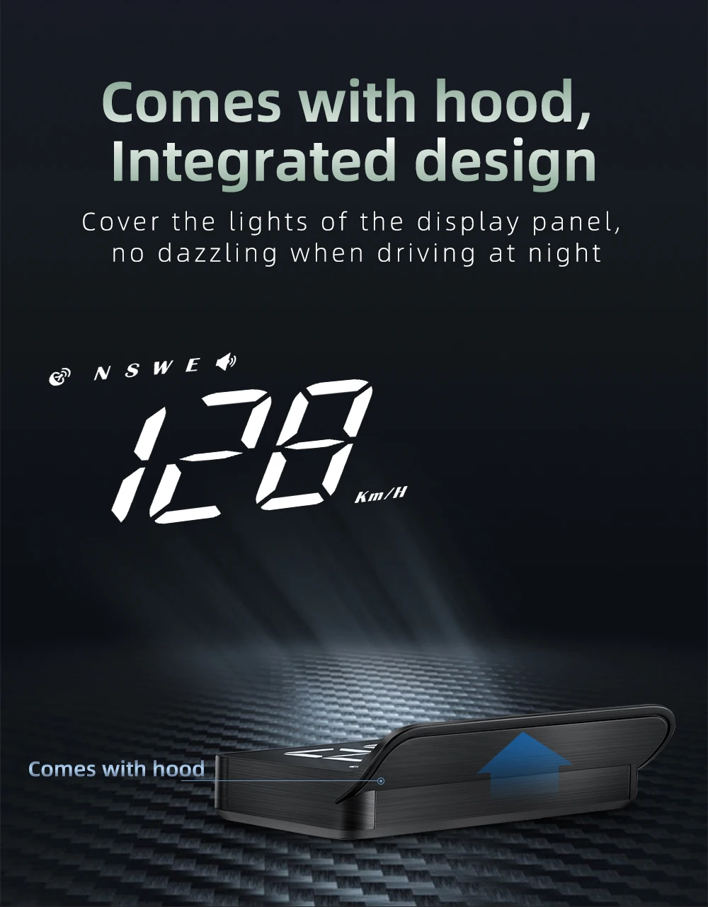 M1 GPS HUD Auto Head Up Display Kompass Geschwindigkeit MPH KMH Whit Alarm System Projektor Bordcomputer Windschutzscheibe Projektor Gauge ﻿ – Detail 7