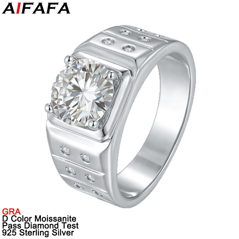 

D Color Real Moissanite Diamond Rings for Men Women Stunning s925 Silver Moissanita Gold Ring Fine Jewelry GRA