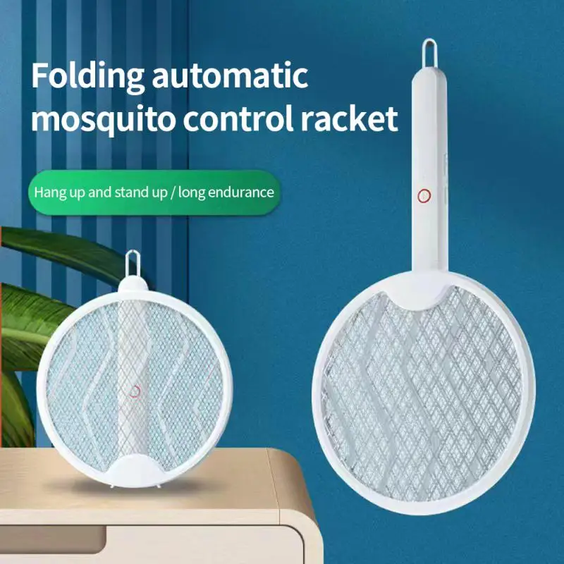 

Upgraded 4 In 1 Electric Mosquito Killer Foldable Handheld Bug Zapper USB Rechargeable Fly Swatter With UV Light Trap Insect