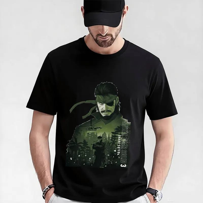 Metal Gear Solid MGS Game Gift T‑Shirt for Gamer 0315 Unisex Cotton Short Sleeve Tees Solid Snake Graphic Print Streetwear Tops