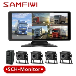 10.36 pollici 5CH IPS Touch Split Screen AHD Car Monitor Bluetooth cellulare Cast con videoregistratore di parcheggio