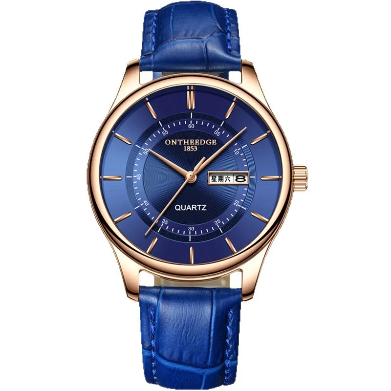 

、RuiZhiYuan Men's Business Watch | Round Dial Quartz Watch | Waterproof Leather Strap Mechanical Style