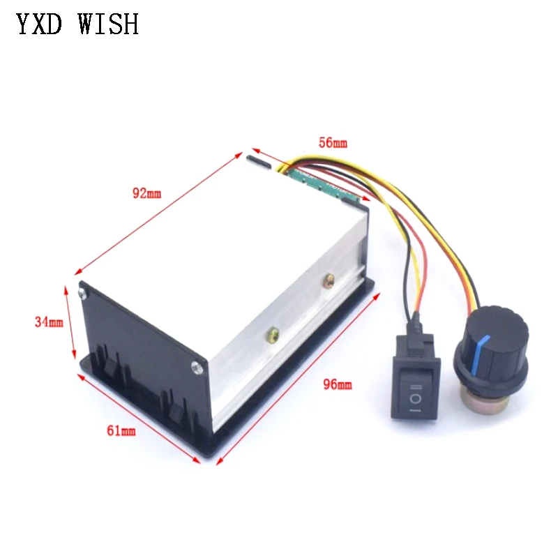 DC 6-60V 20A Controller di velocità del motore Display digitale 0 ~ 100% regolare il regolatore PWM 6V 12V 24V 48V 2000W avanti Controller