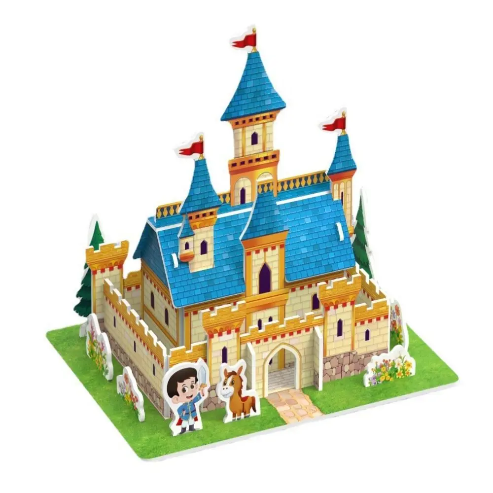 Educational Toys Building Model 3D Castle Airplane Assembly Model 3d Puzzles Cardboard Airplane Castle Children's Prize Gift