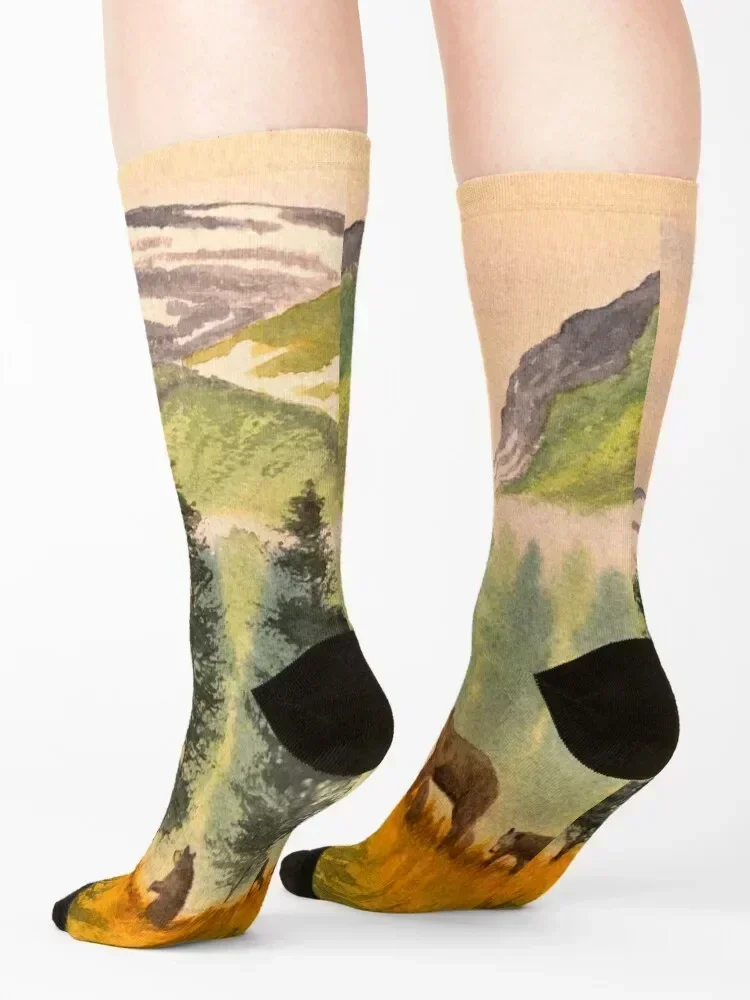 Bears On The Move - Hey Wait For Me! Socks christmas gifts Run aesthetic Running Men's Socks Women's