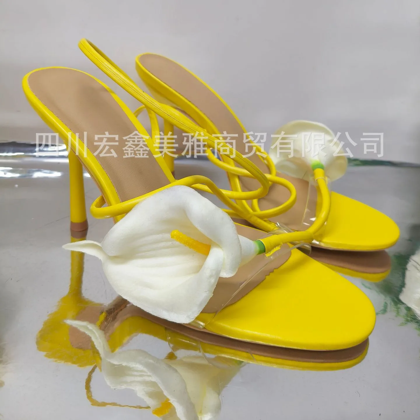 

3D Flowers Decor Narrow Band Women Sandals Fashion Chunky Platform Wedges One-Strap Gladiator Shoes Ladies Summer Casual Pumps