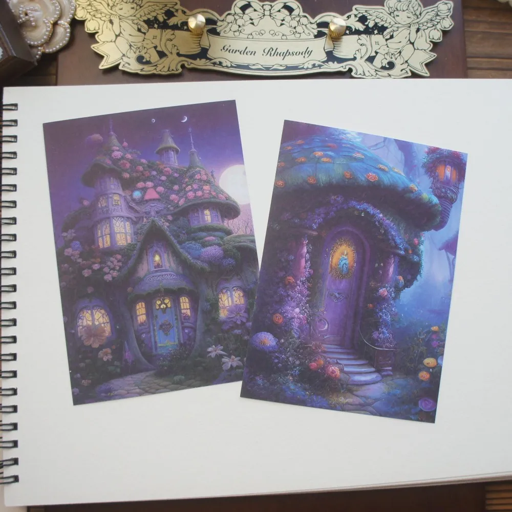 

20 Sheet Dark Magic Forest Design Paper Gift Tag Gift Decoration Scrapbooking DIY Background Paper