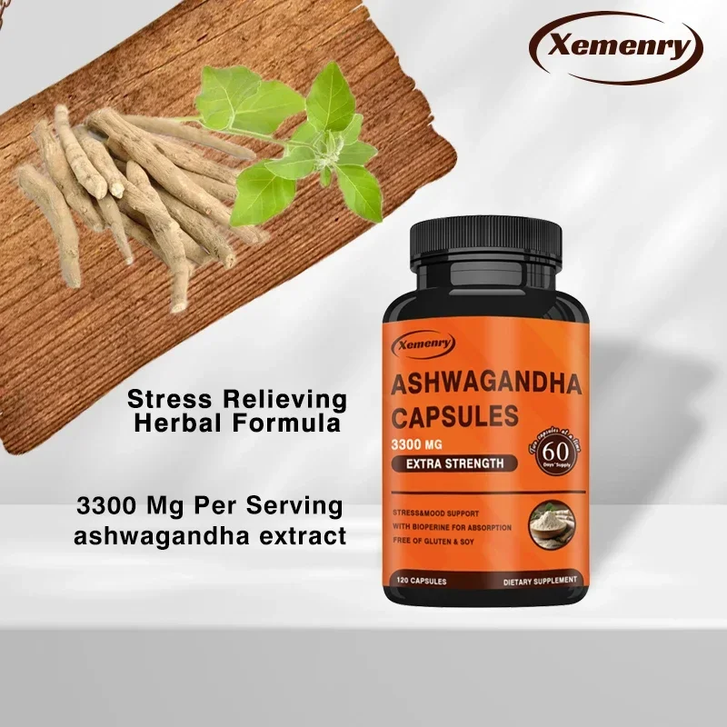 Ashwagandha Supplement - Contains Ashwagandha Extract 3300 Mg + Black Pepper Extract 5 Mg