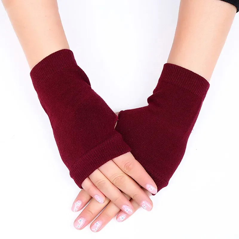 Winter Gloves Female Fingerless Gloves Without Fingers Women Cashmere Warm Winter Gloves Hand Wrist Warmer Mittens image 2