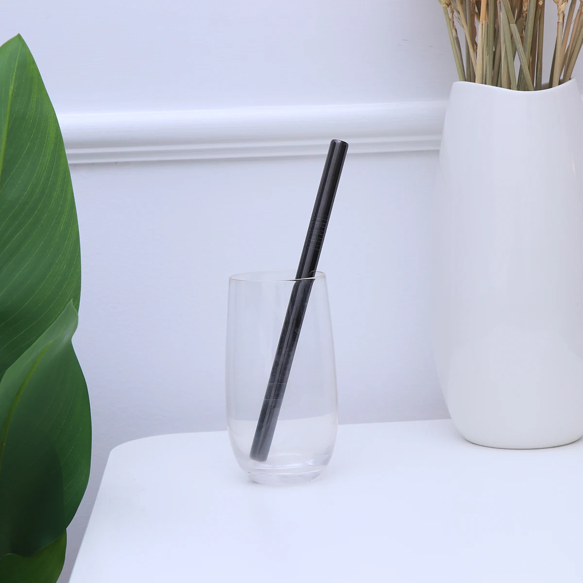 

Bubble Tea Straw Stainless Steel Metal Straws Resuable Reusable Water Bottle Drinking Replacement Black Travel