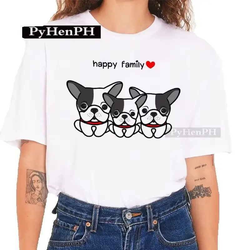 

Cute Dog Tshirt Women New Cartoon Dog Print Short Sleeve T-shirt INS Wind Tops Graphic T Shirts Summer polyester fabric