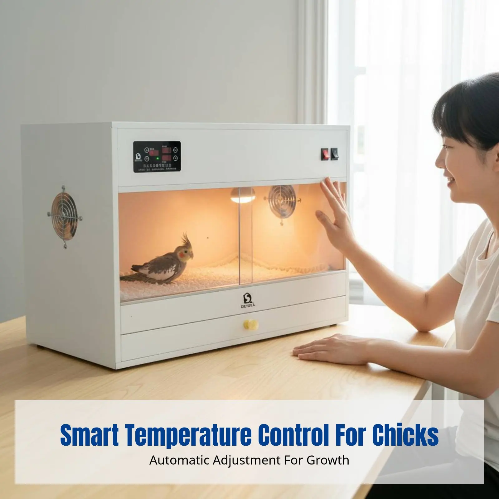 Brooder Incubator, Parrot Breeding Box, Drawer Enclosure, Adjustable Thermostat, Avian Pet Nursery - view 5