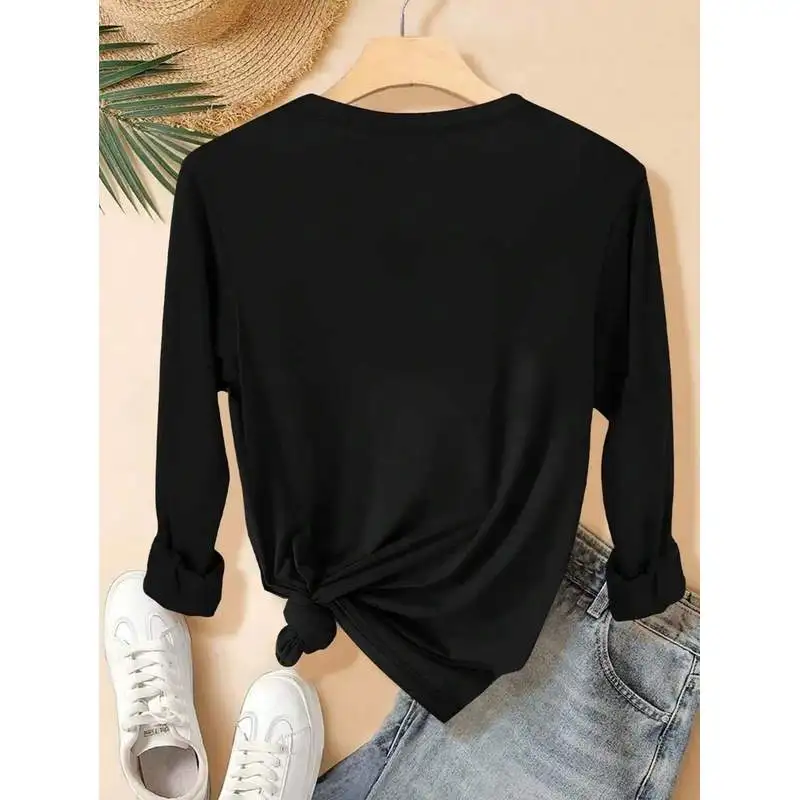 Fall Clothes For Women Vintage Motivational Long Sleeve Tee, Women Retro Fall Oversized Crewneck Top