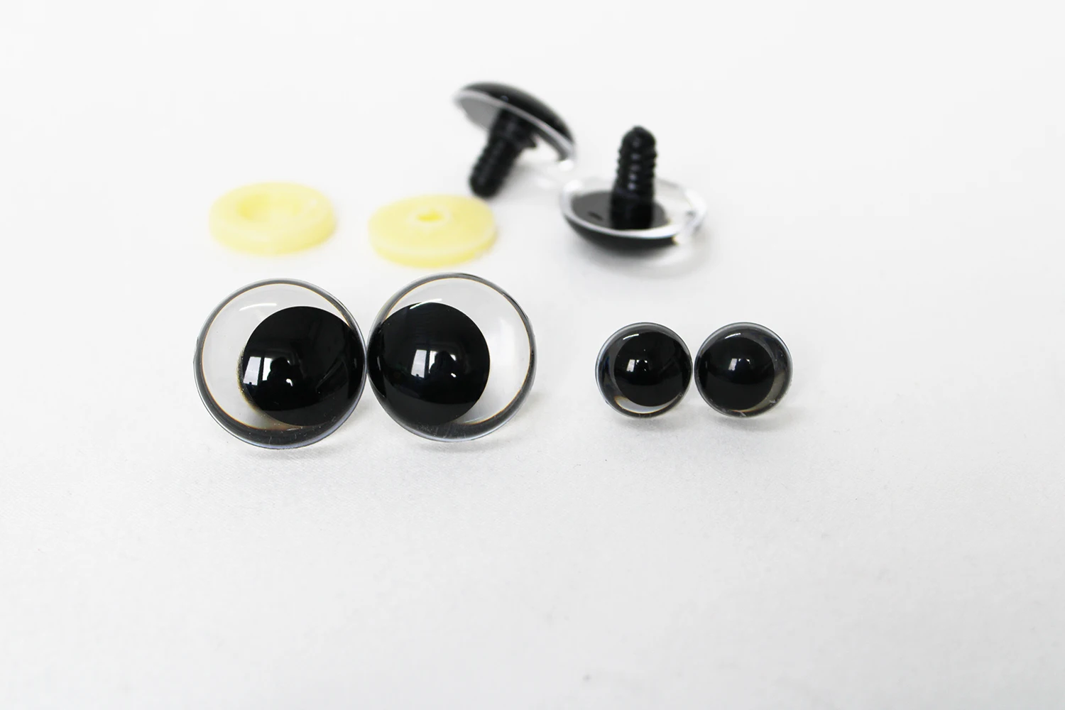 20 stücke neues Design 12mm 14mm 16mm 18mm 20mm 23mm 28mm klare runde komische Spielzeug Sicherheits augen Augen Augen mit Handpresse Waschmaschine