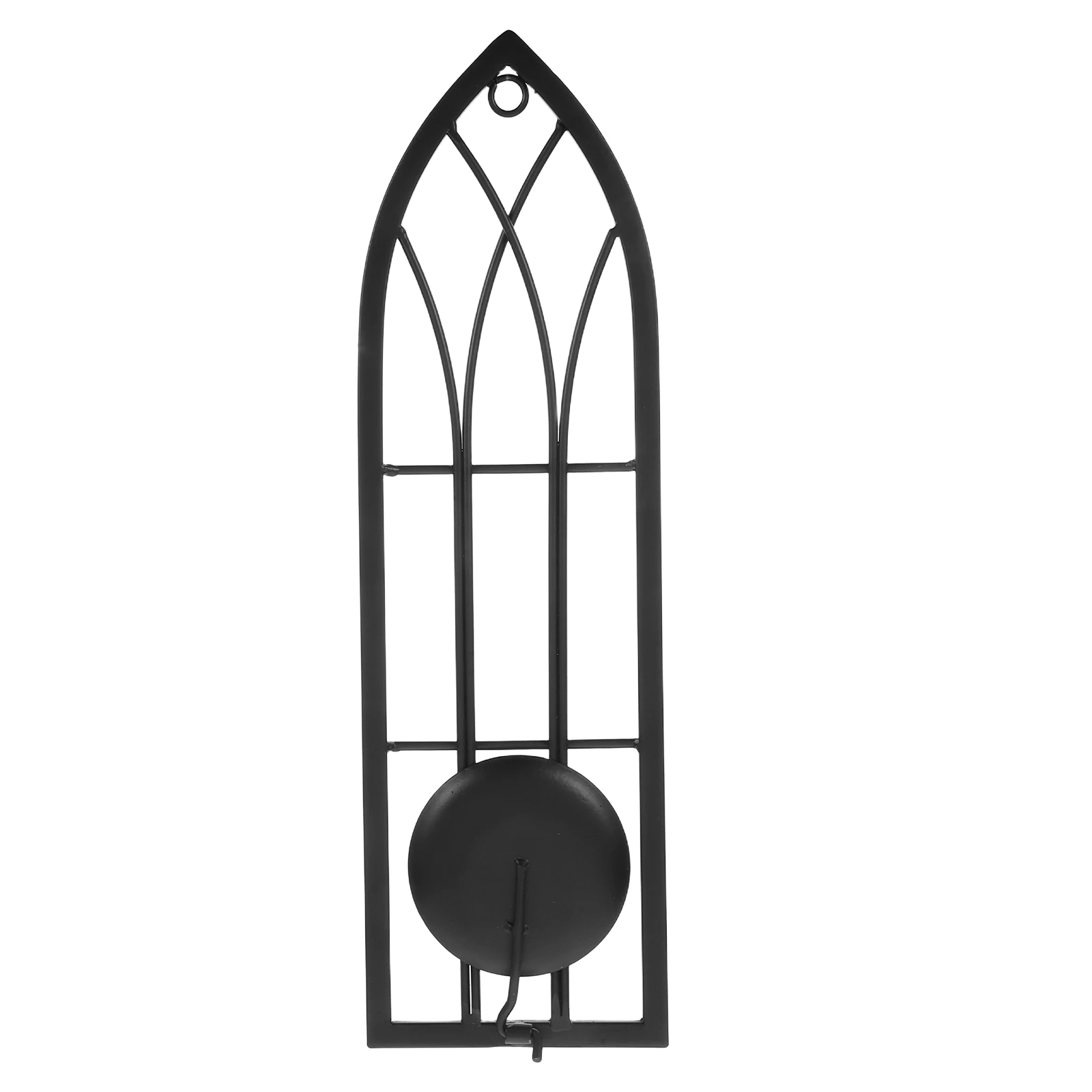 

Wall Hanging Holder Candlesticks Holders Candleholder Wrought Iron Decorative Black for