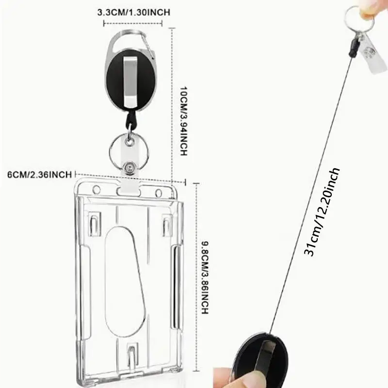 Ranuras para tarjetas transparentes, etiqueta de identificación, soporte para insignia, carrete de insignia, funda dura de crédito, fundas multiusos para tarjetas de persecución de estrellas
